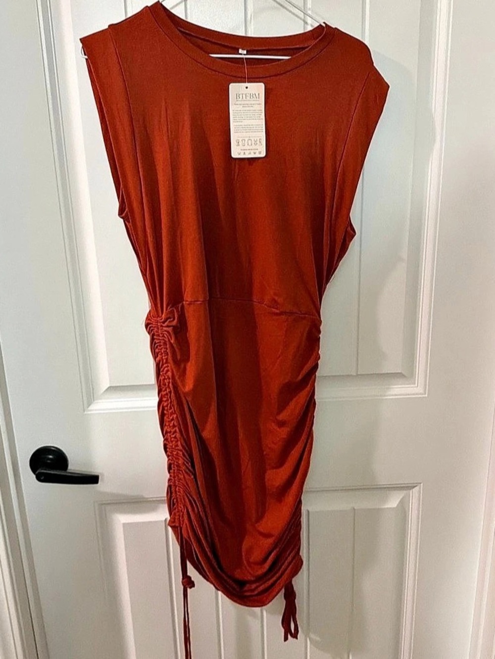 BTFBM Ruched Midi Dress in Brown NWT
